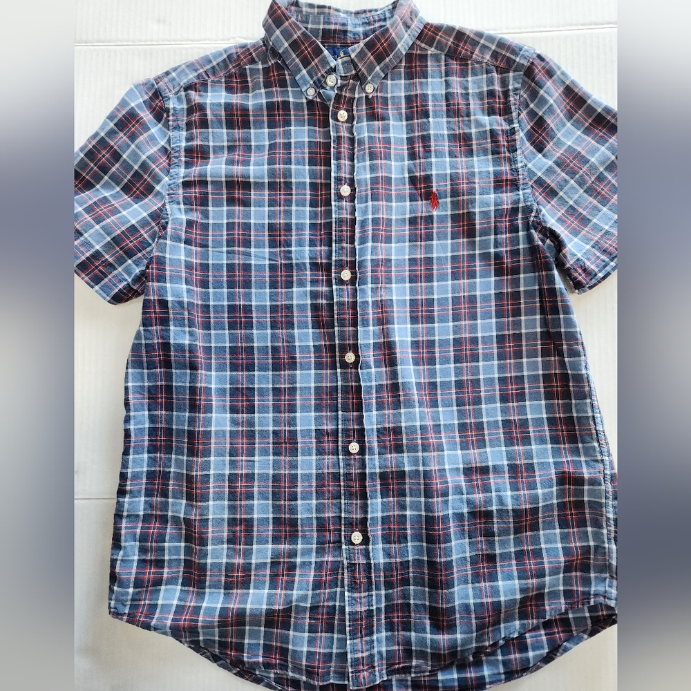Ralph lauren polo Blue Casual Button Down Shirt boys size xl 18-20